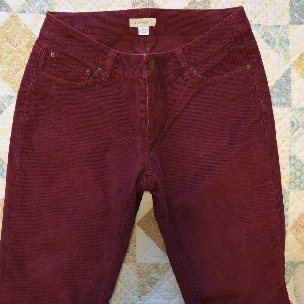 EUC Garnet Hill Currant 5 Pocket Slim Corduroys Sz 4P